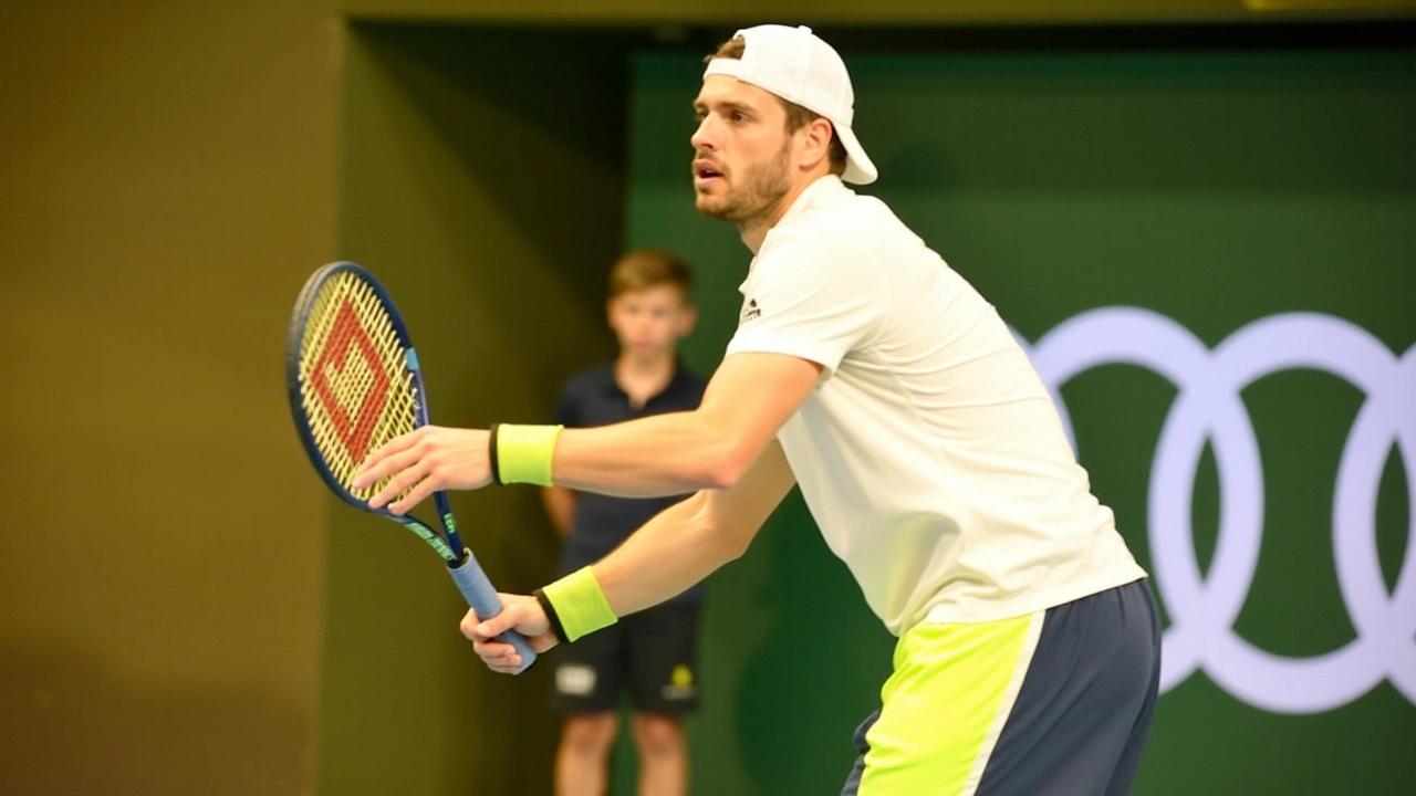 Nicolás Jarry se esfuerza al máximo en el ATP de Estocolmo contra Miomir Kecmanovic